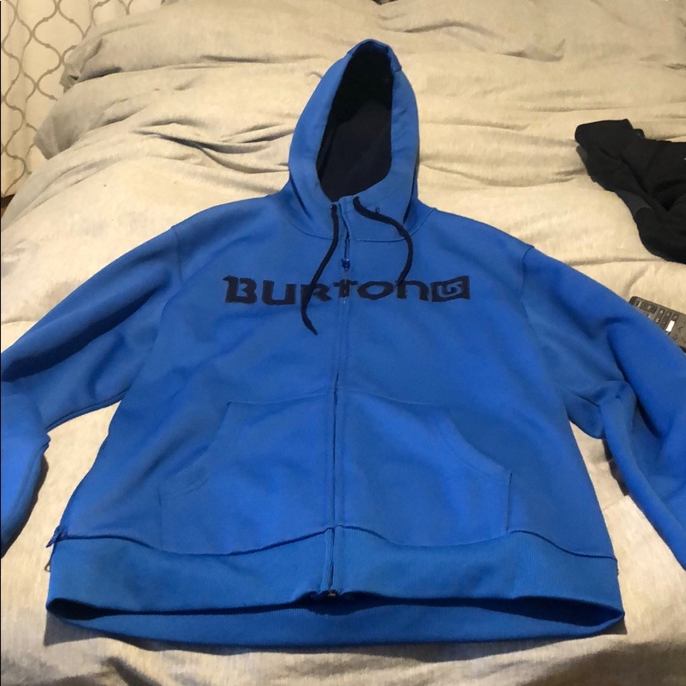 Size large blue burton zip hoodie